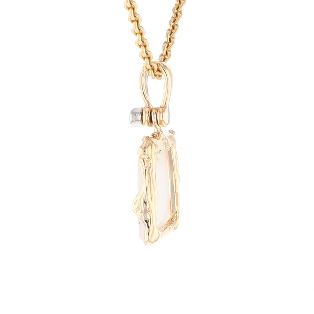 Gold Quartz Freeform Pendant (G2)