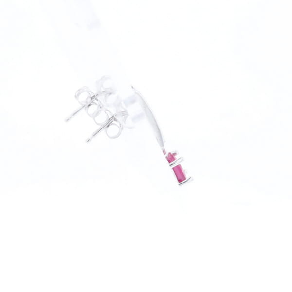 Oval Ruby Dangle Earrings