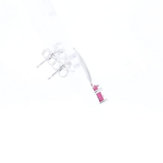 Oval Ruby Dangle Earrings