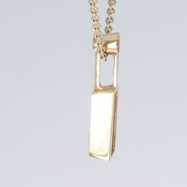 Opal Pendant Rectangle Inlaid Design with .04ctw Round Diamond