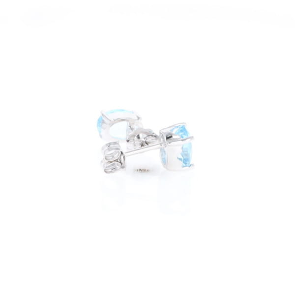 Oval Blue Topaz Stud Earrings