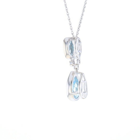Oval and Pear-Shaped Aquamarine Pendant