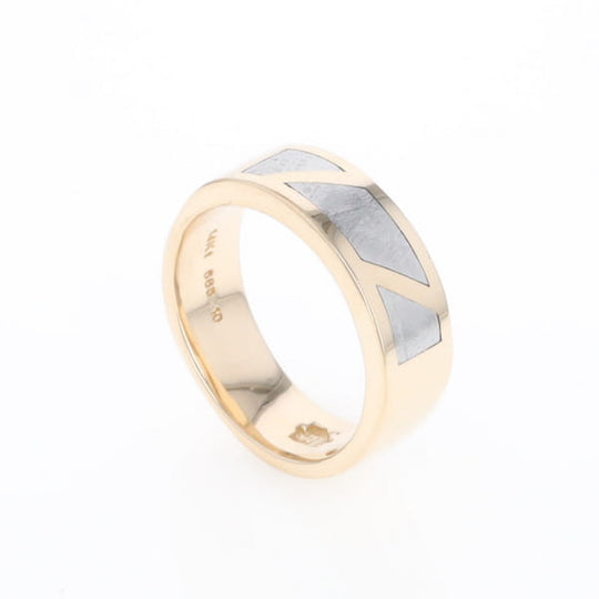 Meteorite Ring, 3 Section Inlaid Design