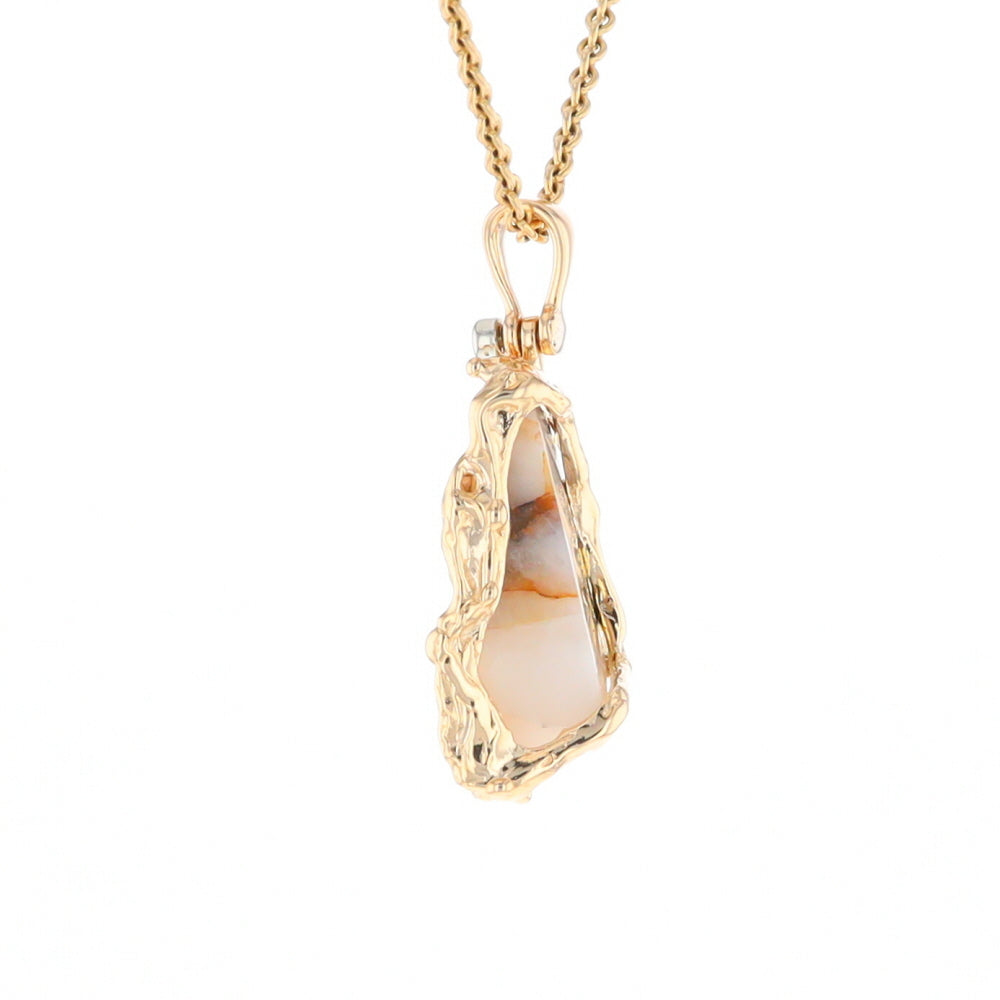 Gold Quartz Freeform Pendant - G3