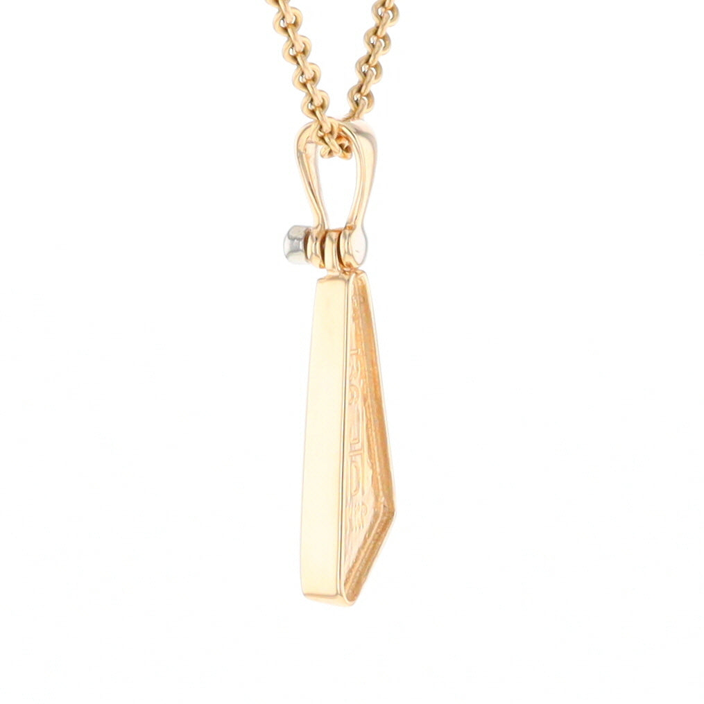 Triangular Gold Quartz Pendant - G2