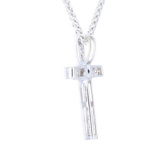 Channel Set Diamond Cross Pendant