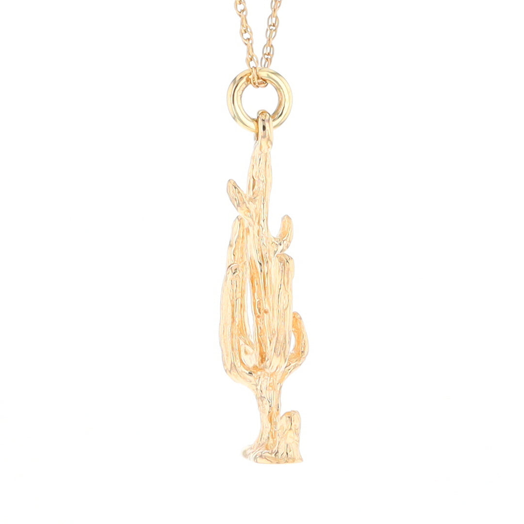 Gold Saguaro Cactus Figure Pendant