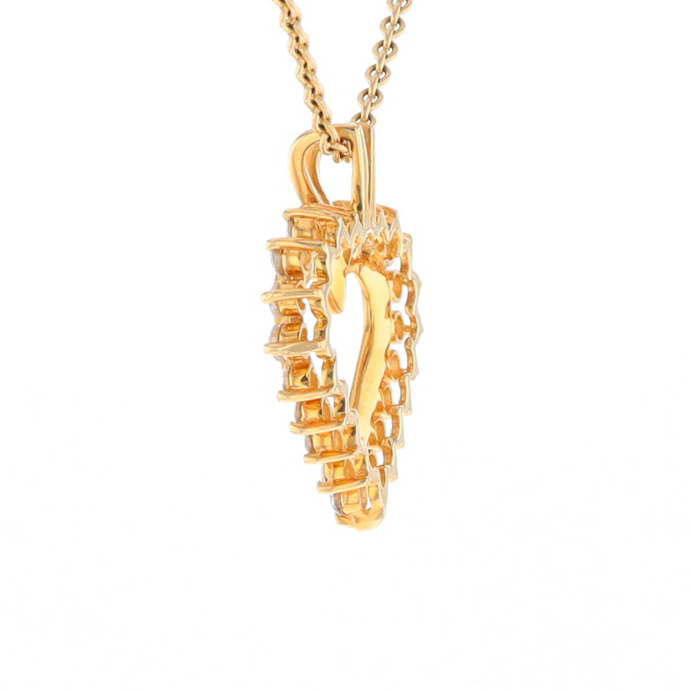 Open Heart Diamond Halo Pendant