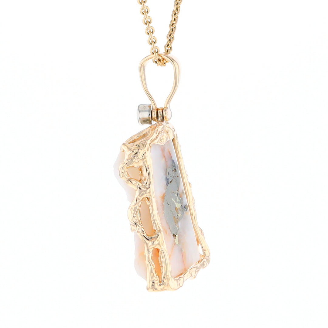 Gold Quartz Freeform Pendant (G3)