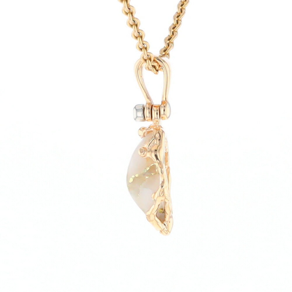 Gold Quartz Free Form Pendant