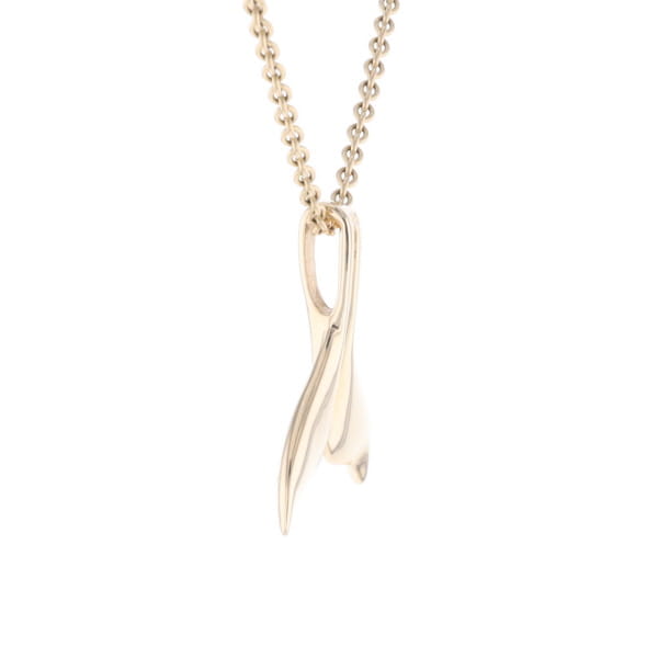 Whale Tail Necklaces Natural Gold Quartz and Nuggets Inlaid Pendant
