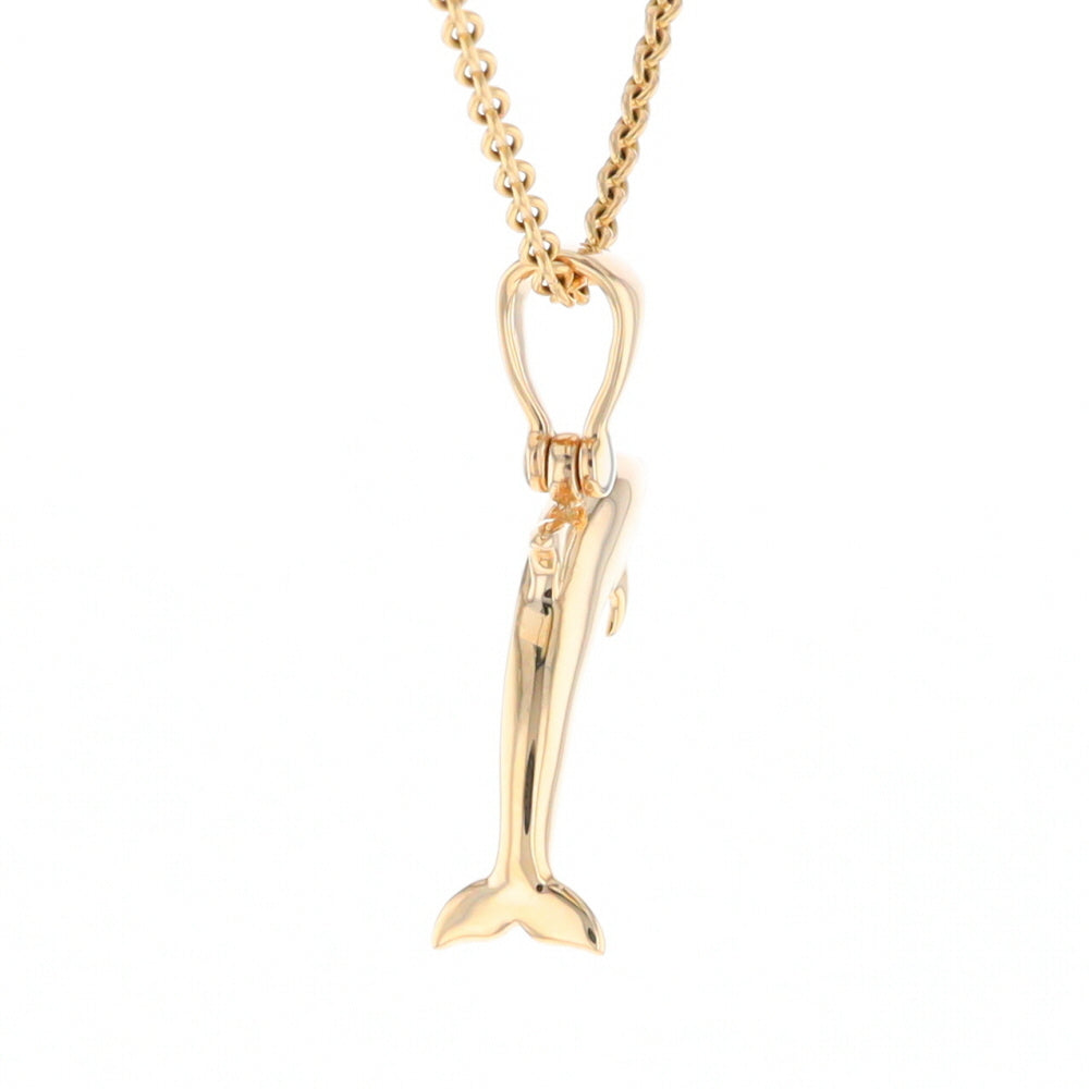 Gold Quartz Dolphin Pendant - G2