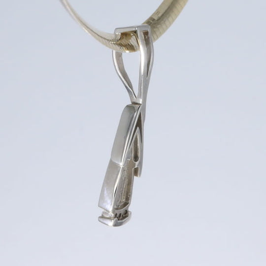 Opal Pendant Triangle Inlaid Design with .06ctw Round Diamonds
