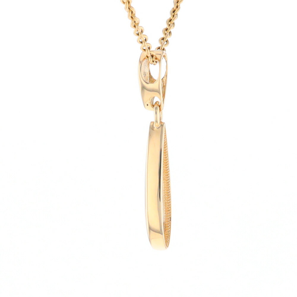 Gold Quartz Necklace Tear Drop Inlaid Pendant