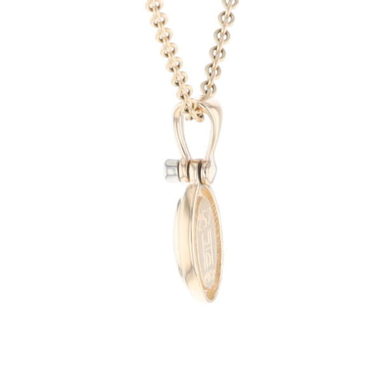 Natural pietersite oval inlaid .02ctw diamond pendant