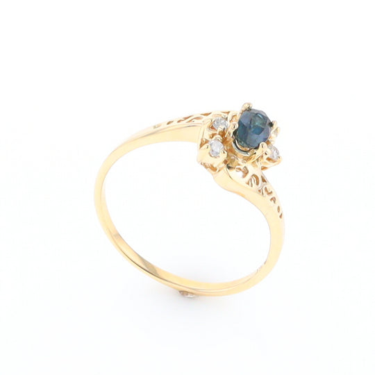 Oval Sapphire Diamond Bypass Ring