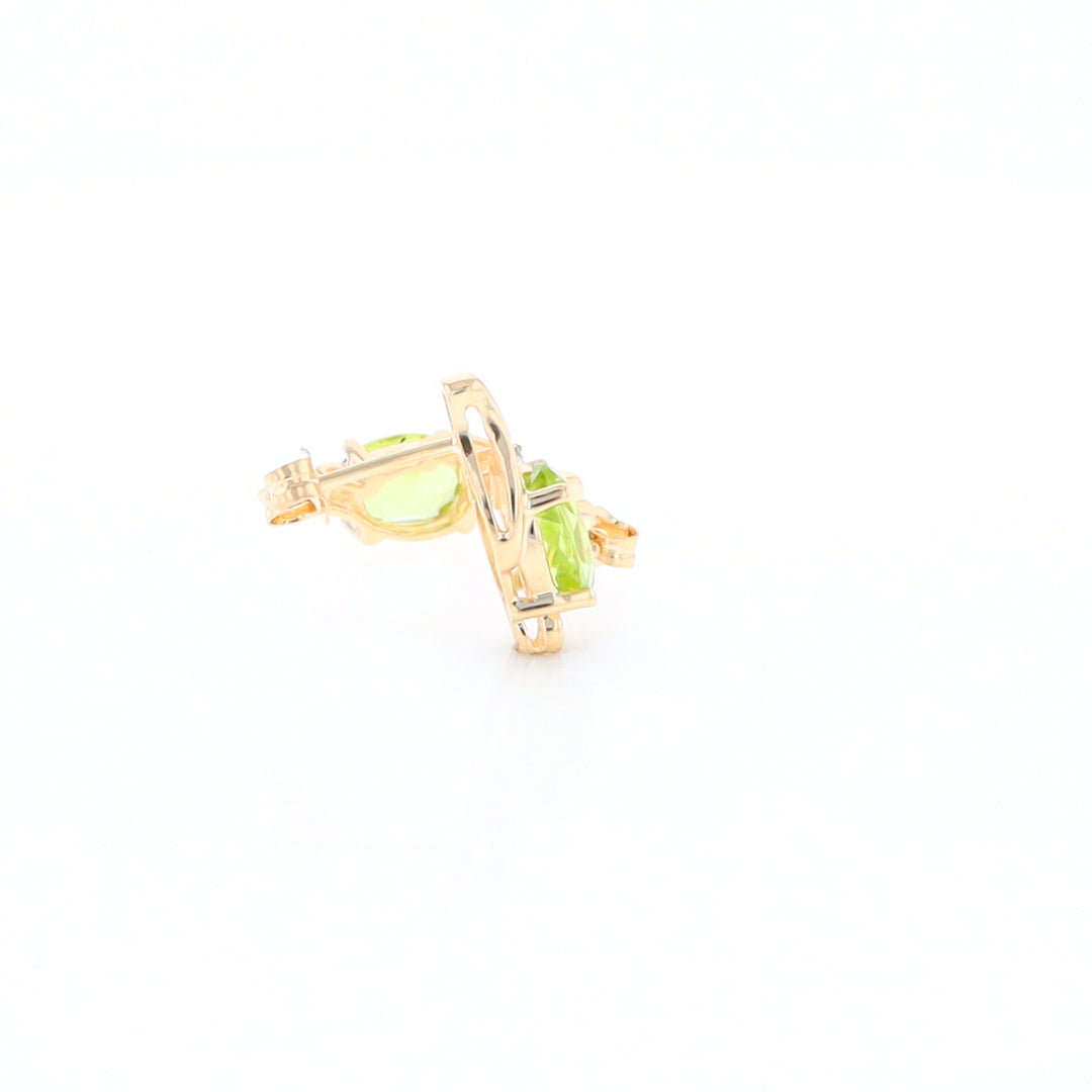 Peridot Ribbon Stud Earrings