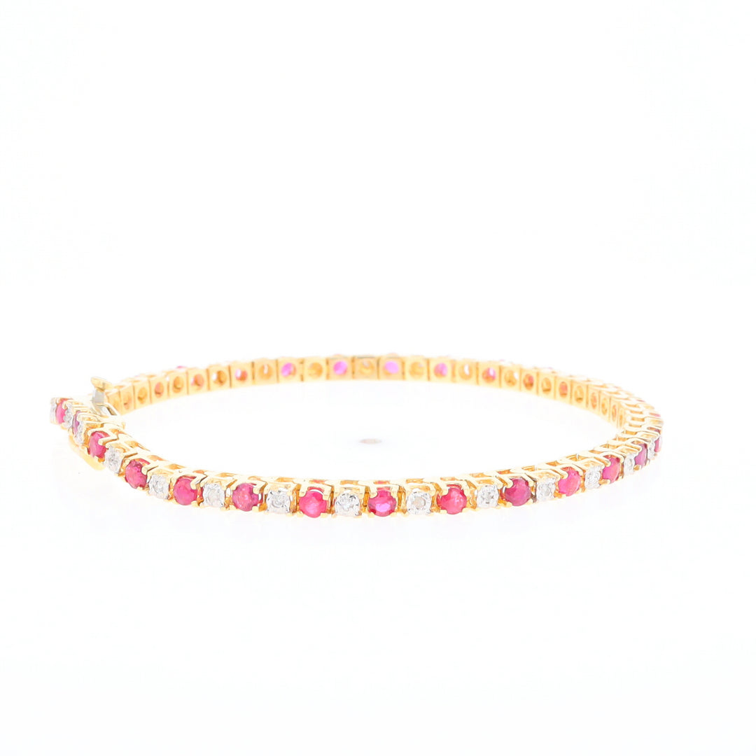 Ruby and Diamond Tennis Bracelet