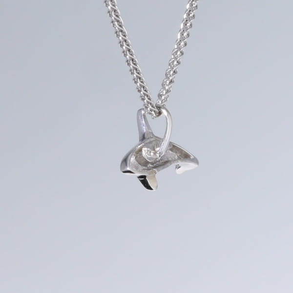 Opal Pendant Inlaid Realistic Orca Killer Whale Design