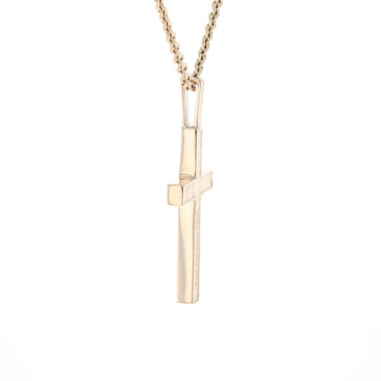 Gold Quartz Pendant 4 Section Inlaid Cross Pendant