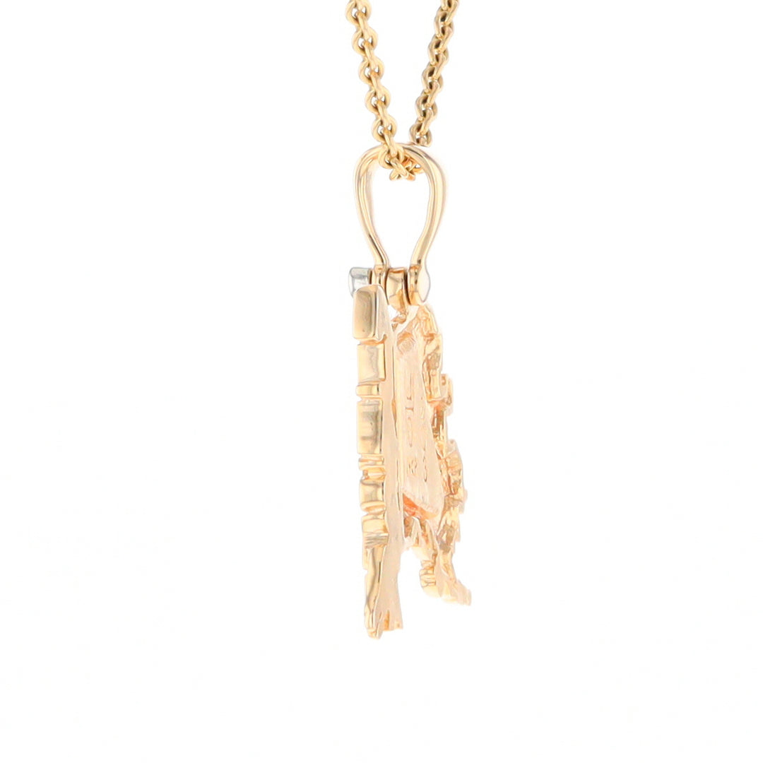 Alaska Gold Quartz Inlaid Pendant