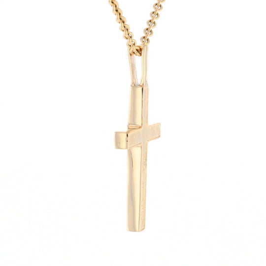 Gold Quartz Pendant 4 Section Inlaid Cross Pendant