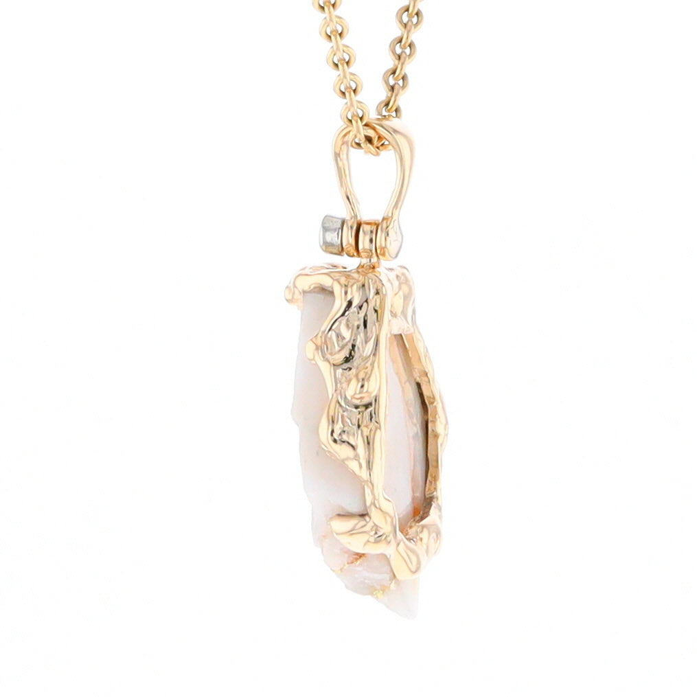 Rough Gold Quartz Free Form Pendant