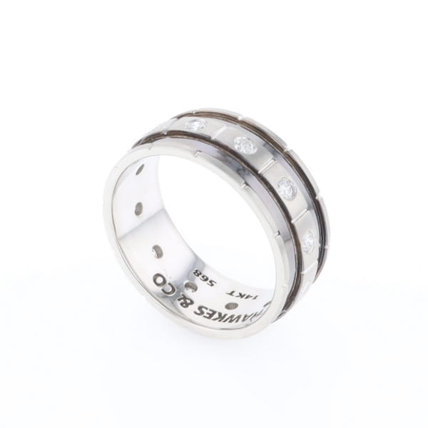 Contemporary Men's Comfort Fit Wedding Band With Diamonds