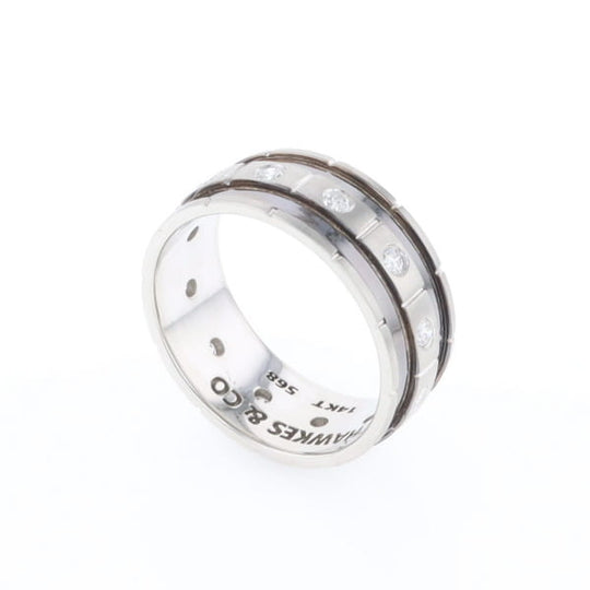 Contemporary Men's Comfort Fit Wedding Band With Diamonds
