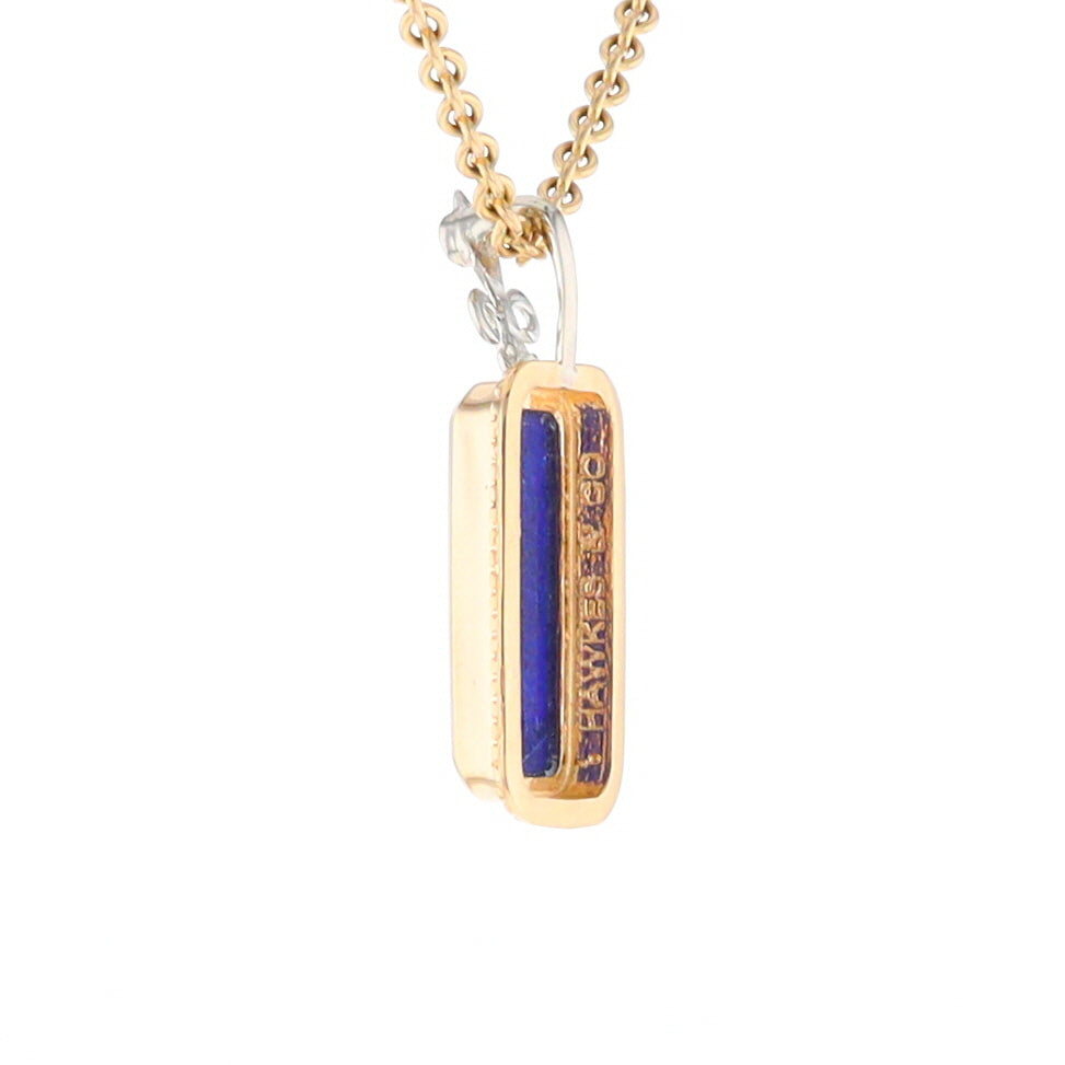 Lapis Milgrain Rectangle Pendant