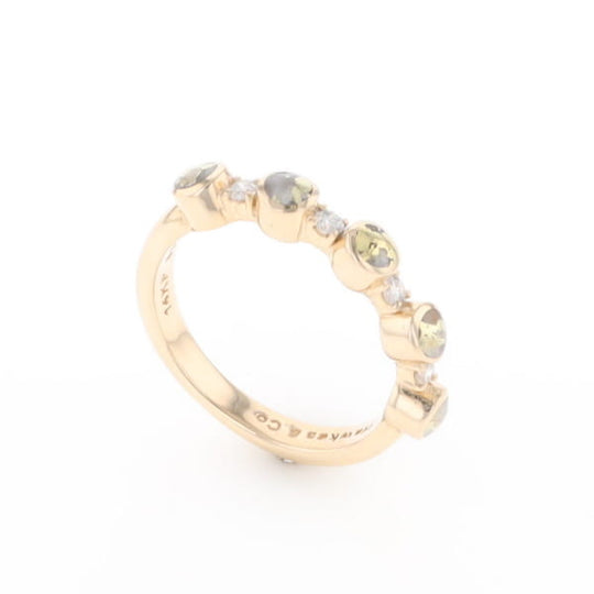 Gold Quartz Circle Inlay Wedding Band - G2