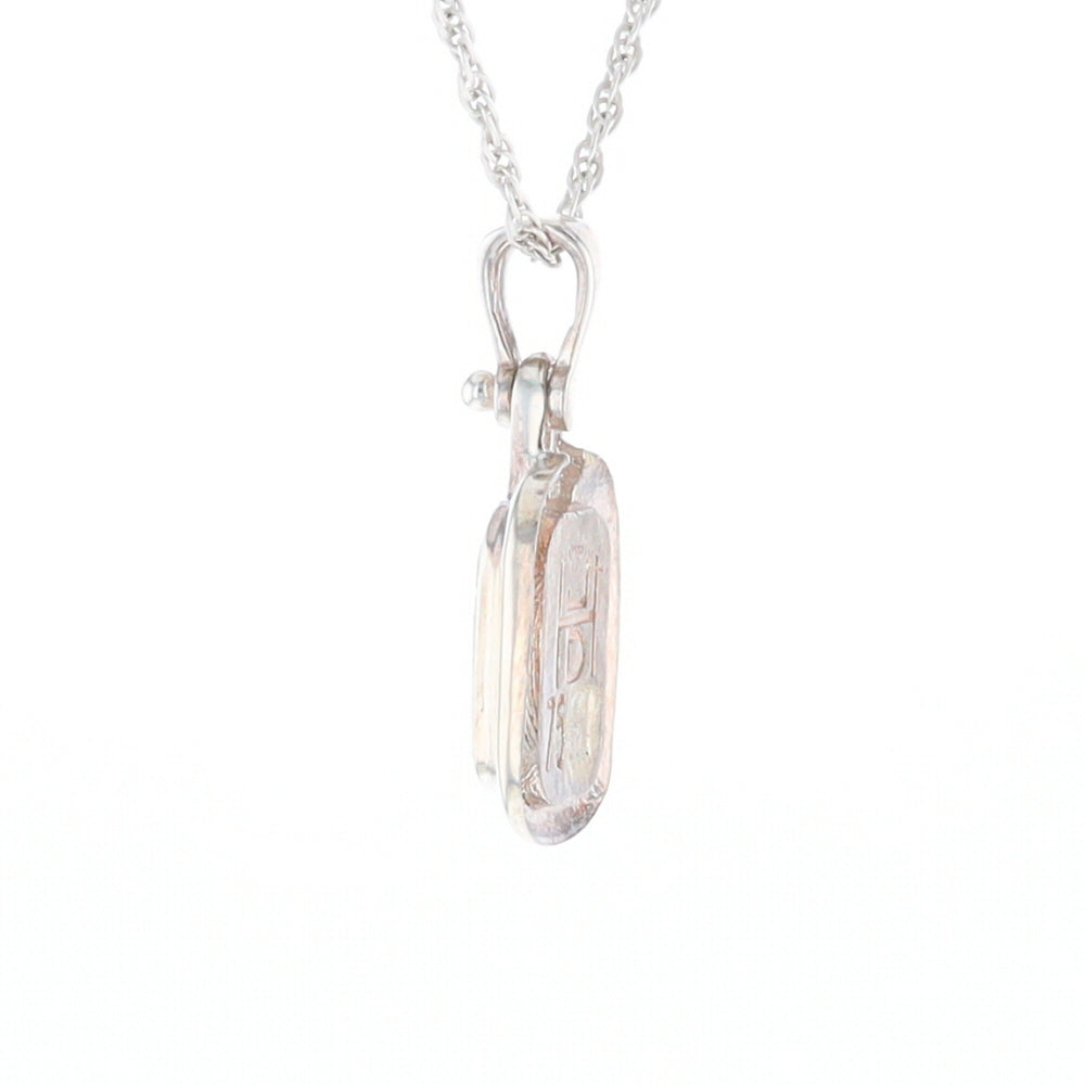 Gold Quartz Rounded Rectangle Pendant