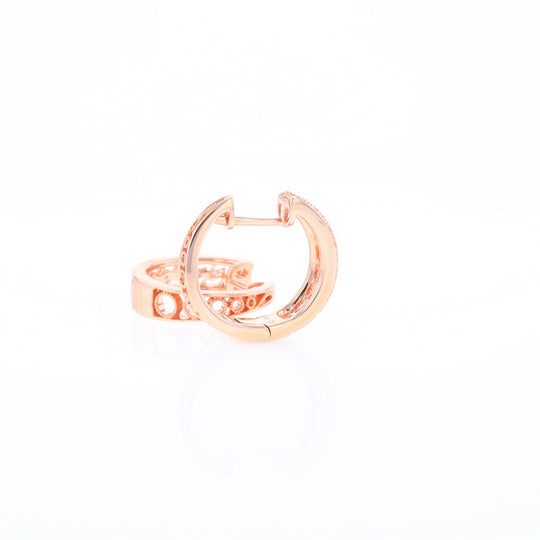 Rose Gold Diamond Hoop Earrings