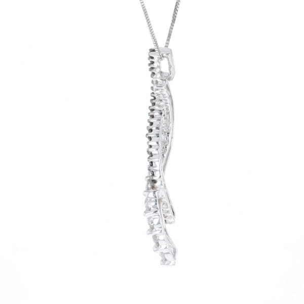 Ribbon Necklace With Black and White Diamonds