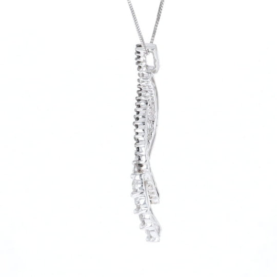 Ribbon Necklace With Black and White Diamonds