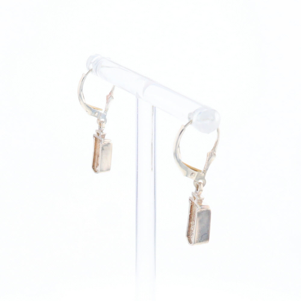 Sterling Silver Gold Quartz Inlaid Earrings - G3