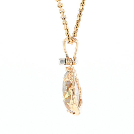 Gold Quartz Freeform Pendant