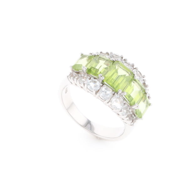 Peridot and CZ Cocktail Ring