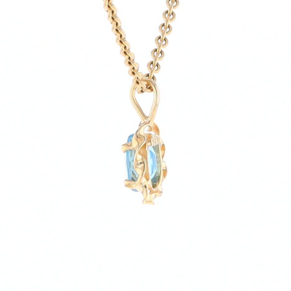 Blue Topaz Twisted Frame Pendant