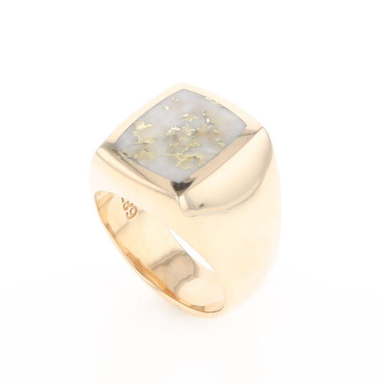 Natural Gold Quartz Men's Ring