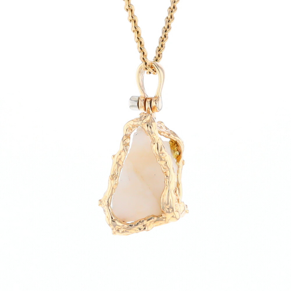 Rough Gold Quartz Freeform Pendant