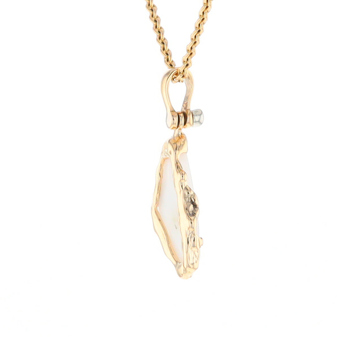 Gold Quartz Freeform Pendant (G2)