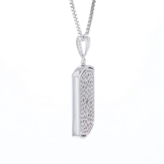 Cubic Zirconia Dog Tag Necklace