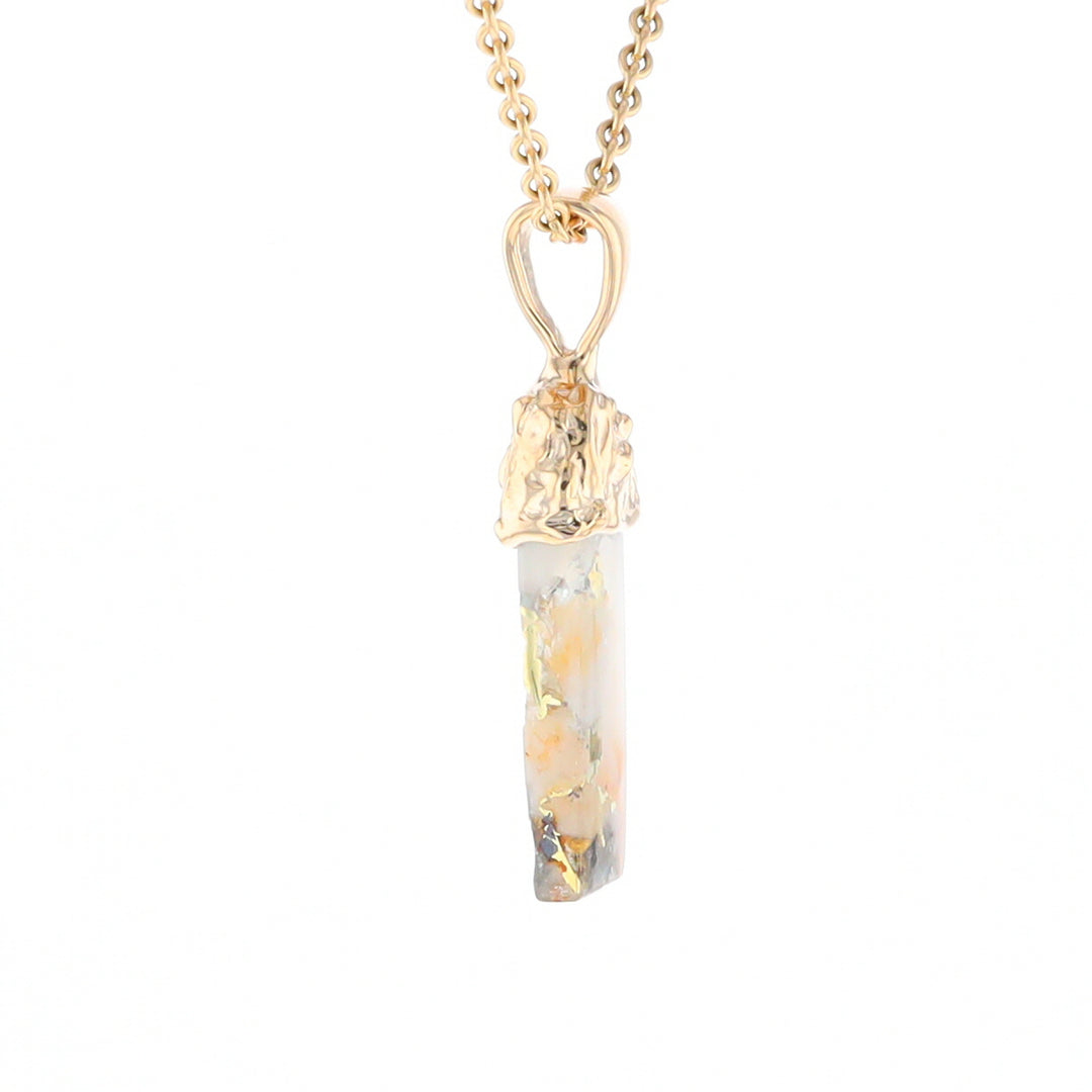 Gold Quartz Free Form Pendant