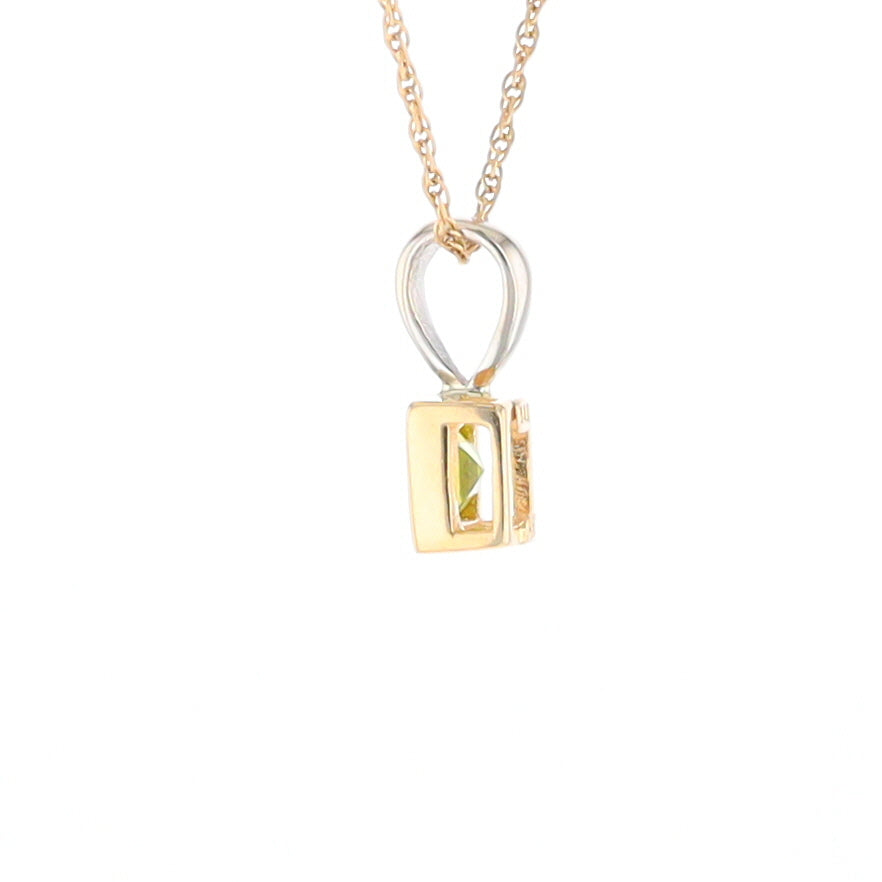 Two-Tone Bezel Peridot Pendant