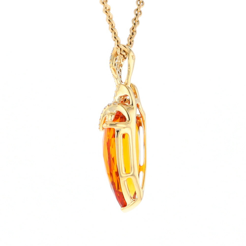 Citrine Pendant with Diamond Bail