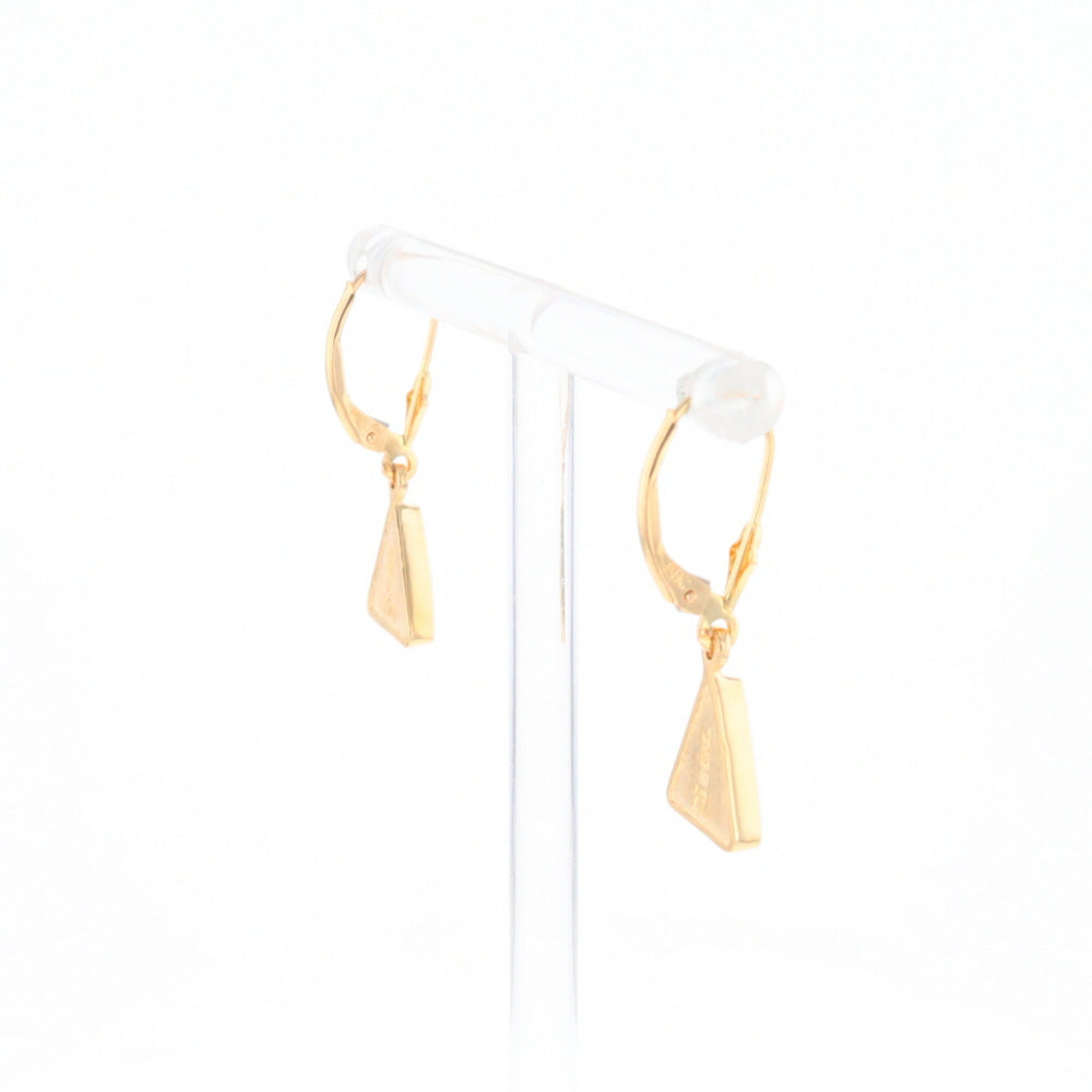 Gold Quartz Triangle Inlaid Earrings - G2