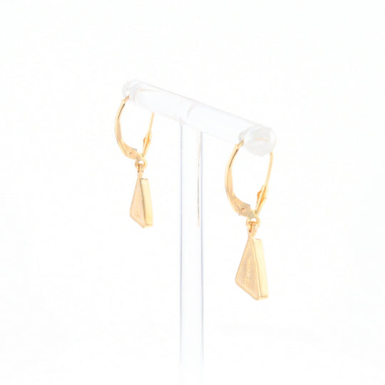 Gold Quartz Triangle Inlaid Earrings - G2