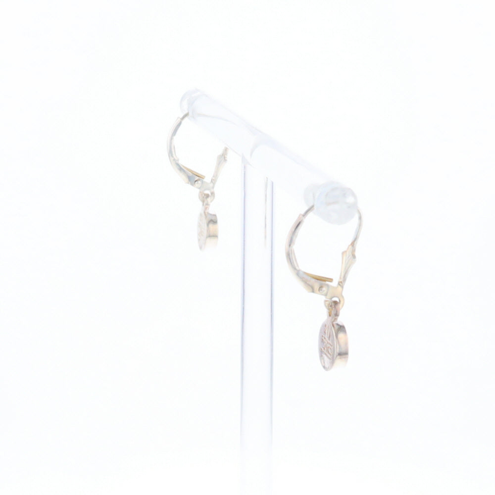 Gold Quartz Inlaid Round Bezel Earrings