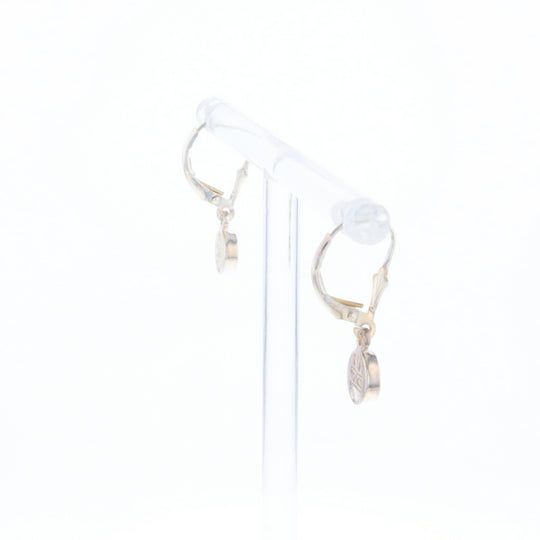 Gold Quartz Inlaid Round Bezel Earrings